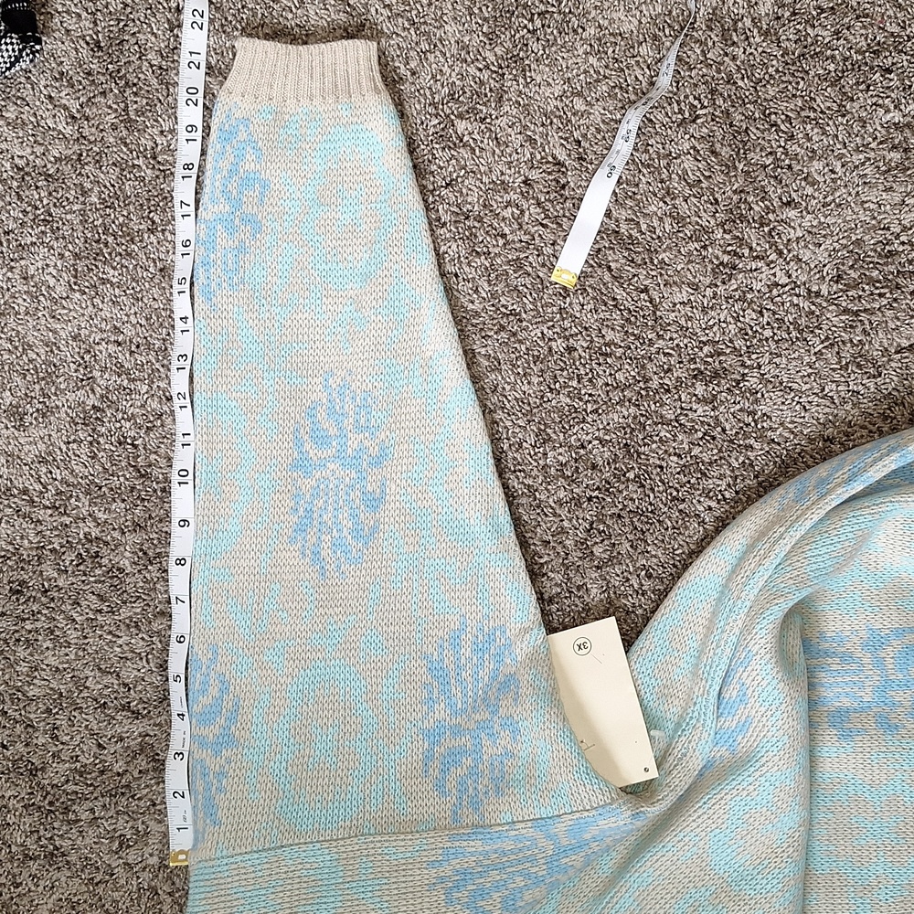 Vintage Y2K Joan Harper II mock turtleneck maxi sweater dress - 3X - beige/blue - Picture 8 of 8